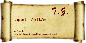 Tapodi Zoltán névjegykártya